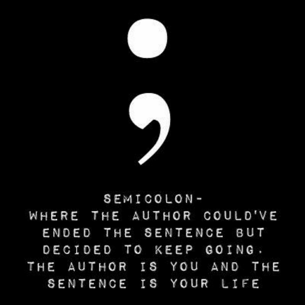 Semicolon ; Inspirational bangle bracelet - Picture 3 of 3